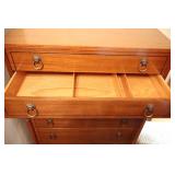 Vintage RWay Tallboy Dresser Six-Drawer Chest on Rollers