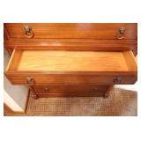 Vintage RWay Tallboy Dresser Six-Drawer Chest on Rollers