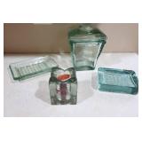 Chunky Green Glass Bath Vanity Decor Accessories