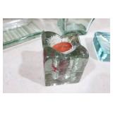 Chunky Green Glass Bath Vanity Decor Accessories