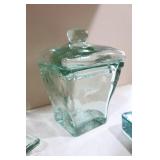 Chunky Green Glass Bath Vanity Decor Accessories