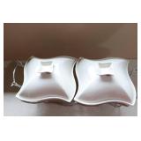 Godinger Ceramic Double Warmer Chafing Dish with Serving Stand