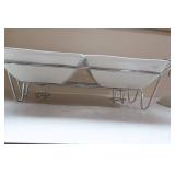 Godinger Ceramic Double Warmer Chafing Dish with Serving Stand