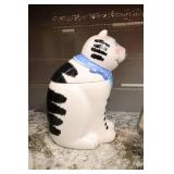 Home Decor…Cat Cookie Jar, Large Shell-Filled Glass Fish