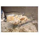 Home Decor…Cat Cookie Jar, Large Shell-Filled Glass Fish