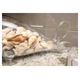 Home Decor…Cat Cookie Jar, Large Shell-Filled Glass Fish