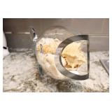 Home Decor…Cat Cookie Jar, Large Shell-Filled Glass Fish