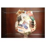 Collectible Vintage Matchbook-Filled Glass Fish Bowl