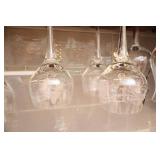 Frosted Art Deco Crystal Stemware Etc