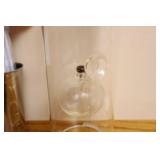 RARE Tall Vintage Hand-Blown Glass Cocktail Pitcher with Stir Stick, Wolford Glass Company Classic Handblown Glass Oil Lamp Etc