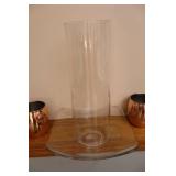 Four-Piece Set Copper Mule Mugs, Glass Tube Vase Cover and Platter