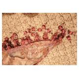 Beautiful Sheer Copper-Appliqué Tasseled Window Valance w/Rod