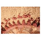 Beautiful Sheer Copper-Appliqué Tasseled Window Valance w/Rod