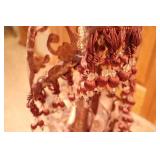 Beautiful Sheer Copper-Appliqué Tasseled Window Valance w/Rod