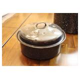 Kitchen Accessories…Graniteware Covered Canner Roaster Handled Oven-Ware…