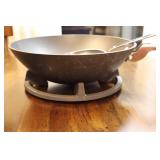 Vintage 5 Qt. Town House By West Bend Yellow Tan Dutch Oven Stainless Steel Pot With Lid, Wok w/Base Etc