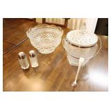 Vintage Wexford By Anchor Hocking Ice Bucket, Bowl, Salt & Pepper Shakers