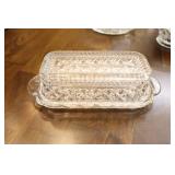 Vintage Wexford By Anchor Hocking Decanter, Covered Butter Dish, Oil Vinegar Bottle, Covered Candy