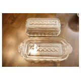 Vintage Wexford By Anchor Hocking Decanter, Covered Butter Dish, Oil Vinegar Bottle, Covered Candy