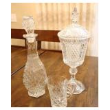 Vintage Wexford By Anchor Hocking Apothecary Covered Jar, Decanter, Pitcher