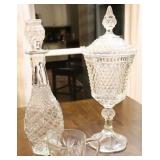 Vintage Wexford By Anchor Hocking Apothecary Covered Jar, Decanter, Pitcher