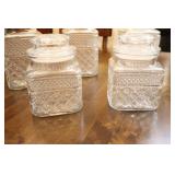 Vintage Wexford By Anchor Hocking Canister Candy Covered Lidded Jar Set