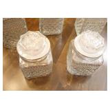 Vintage Wexford By Anchor Hocking Canister Candy Covered Lidded Jar Set