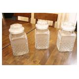 Vintage Wexford By Anchor Hocking Canister Candy Covered Lidded Jar Set
