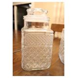 Vintage Wexford By Anchor Hocking Canister Candy Covered Lidded Jar Set