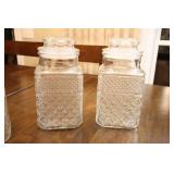 Vintage Wexford By Anchor Hocking Canister Candy Covered Lidded Jar Set