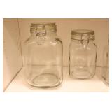 Vintage Hinged Glass Jars Etc