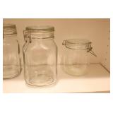 Vintage Hinged Glass Jars Etc