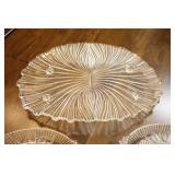 Beautiful Crystal Serving Platter and 5-Piece Set