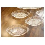 Beautiful Crystal Serving Platter and 5-Piece Set