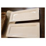 Ceramic Serving Platters, Wicker Bread Bun Basket Etc