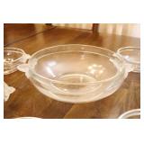 Mikasa Vintage Walther Glass Satin Rose Cake Plate NIB & 4 Fruit Dessert Bowls