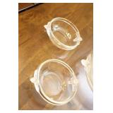 Mikasa Vintage Walther Glass Satin Rose Cake Plate NIB & 4 Fruit Dessert Bowls