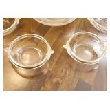Mikasa Vintage Walther Glass Satin Rose Cake Plate NIB & 4 Fruit Dessert Bowls