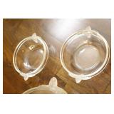 Mikasa Vintage Walther Glass Satin Rose Cake Plate NIB & 4 Fruit Dessert Bowls