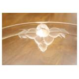 Mikasa Vintage Walther Glass Satin Rose Cake Plate NIB & 4 Fruit Dessert Bowls