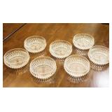 Crystal Serving Bowl Set Diamond Point Cut Glass