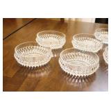 Crystal Serving Bowl Set Diamond Point Cut Glass