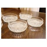 Crystal Serving Bowl Set Diamond Point Cut Glass