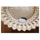 Crystal Serving Bowl Set Diamond Point Cut Glass