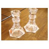 Towel Full Lead Crystal Candle Holders, Covered Butter Dish Etc