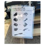 9pc Excavator Attachment Set /