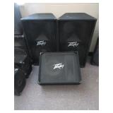 PEAVEY SPEAKERS AND FLOOR MONITOR