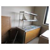 STAINLESS STEEL SERVING CART ON CASTERS