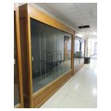 LARGE OAK DISPLAY CABINET