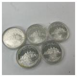5x 1982-S Proof Silver Washington Commemorative Half Dollars